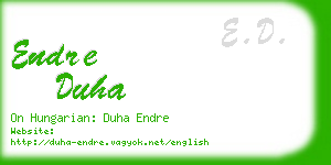 endre duha business card